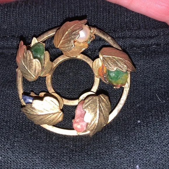 Sarah Coventry rare vintage precious stones brooch - Picture 4 of 7